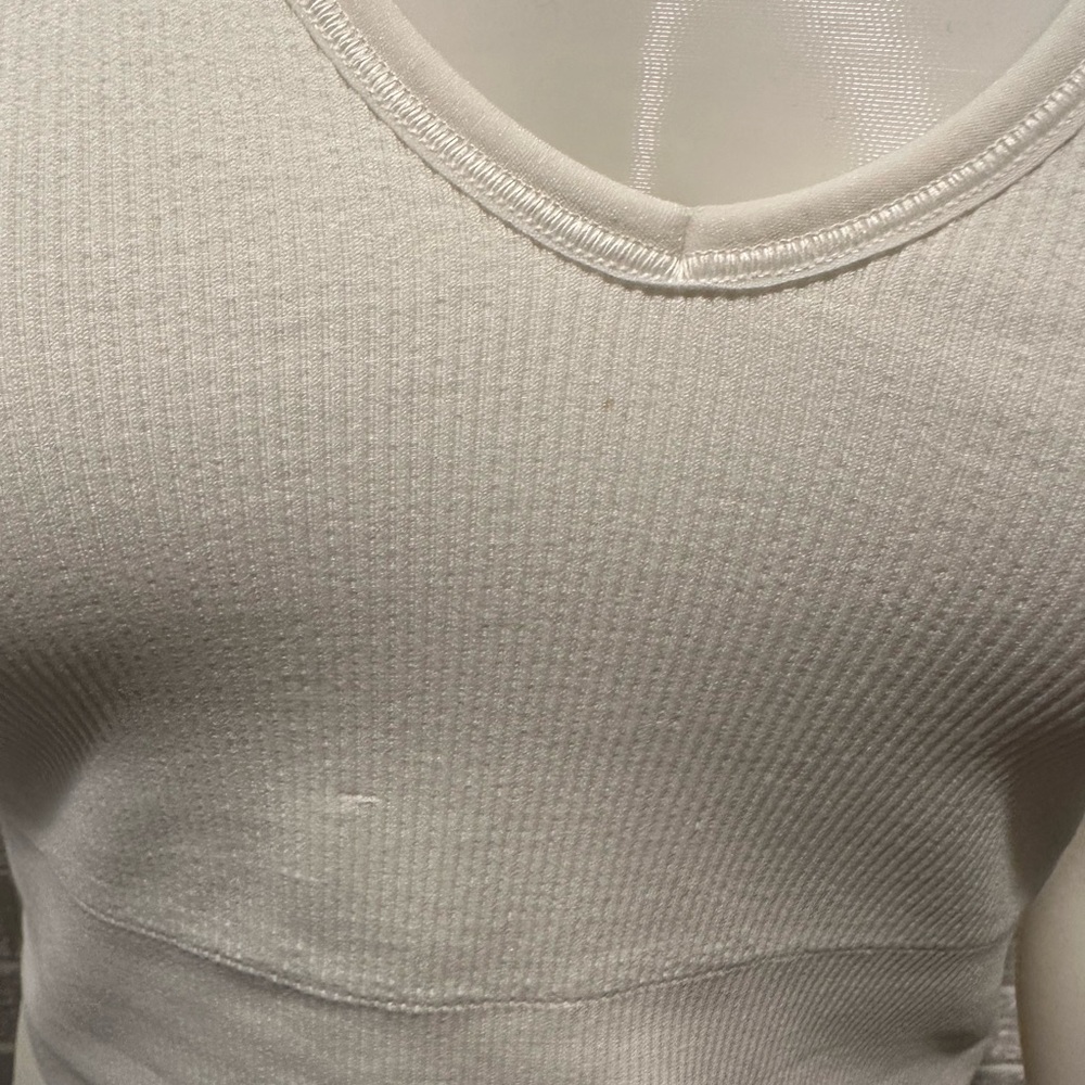 White Ribbed Tank Top - Picture 2 of 7